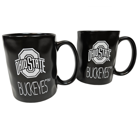 Ohio State Buckeyes Black Textured Coffee Mug Set of 2 Tea Cup The‎ Memory Co - Picture 1 of 10